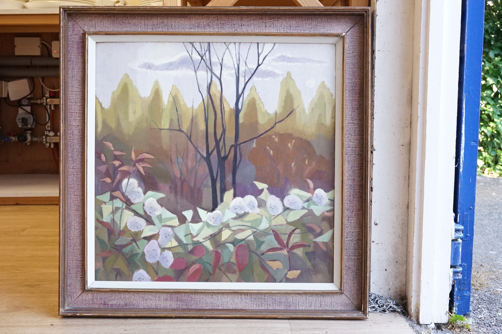 Christina Brooke (Contemporary), 'Autumn Hedgerow', monogrammed and dated '61, oil on board, 60 x 60cm